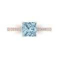 thumbnail image 1 of Clara Pucci 14K Rose Gold Solid Gold Blue Solitaire with Accents Anniversary Ring for Women - 1.62 cttw Princess Cut, 1 of 8