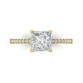 thumbnail image 1 of 1.62 ct Princess Cut Simulated Diamond Solitaire with Accents Engagement Ring for Women in 18K Yellow Gold, 1 of 5