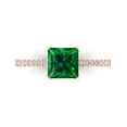 thumbnail image 1 of 1.62 ct Princess Cut Simulated Emerald Solitaire with Accents Engagement Ring for Women in 18K Rose Gold, 1 of 5