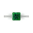 thumbnail image 1 of 1.62 ct Princess Cut Simulated Emerald Solitaire with Simulated Diamond Accents 14K White Gold Womens Engagement Ring, 1 of 5