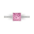 thumbnail image 1 of 1.62 ct Princess Cut Simulated Pink Diamond Solitaire with Accents Engagement Ring for Women in 18K White Gold, 1 of 5