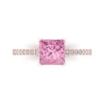 thumbnail image 1 of Clara Pucci 14K Rose Gold Solid Gold Pink Solitaire with Accents Anniversary Ring for Women - 1.62 cttw Princess Cut, 1 of 8