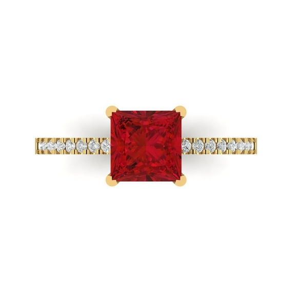 Clara Pucci 14K Yellow Gold 1.62ct Tourmaline Solitaire with Accents Ring