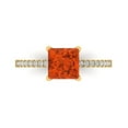thumbnail image 1 of 1.62 ct Princess Cut Simulated Red Diamond Solitaire with Accents Engagement Ring for Women in 18K Yellow Gold, 1 of 5