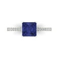 thumbnail image 1 of 1.62 ct Princess Cut Simulated Tanzanite Solitaire with Simulated Diamond Accents 14K White Gold Womens Engagement Ring, 1 of 5