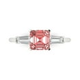 thumbnail image 1 of 1.62 ct Square Emerald Cut Natural Garnet Three-Stone Engagement Ring for Women in 18K White Gold, 1 of 5