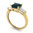 thumbnail image 1 of 1.62 ct Brilliant Square Emerald Cut VVS1 Natural London Blue Topaz 14k Yellow Solid Gold Three-Stone Wedding Bridal Anniversary Engagement Ring size 8.25, 1 of 7