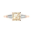 thumbnail image 1 of 1.62 ct Square Emerald Cut Natural Morganite Three-Stone Engagement Ring for Women in 18K Rose Gold, 1 of 5