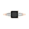 thumbnail image 1 of 1.62 ct Square Emerald Cut Natural Onyx Three-Stone Engagement Ring for Women in 18K Rose Gold, 1 of 5