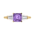 thumbnail image 1 of Clara Pucci 14K Yellow Gold Solid Gold Alexandrite Three-Stone Anniversary Ring for Women - 1.62 cttw Square Emerald Cut, 1 of 7