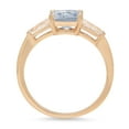 thumbnail image 1 of 1.62 ct Square Emerald Cut Simulated Blue Diamond Three-Stone Engagement Ring for Women in 18K Yellow Gold, 1 of 2