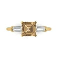 thumbnail image 1 of Clara Pucci 14K Yellow Gold Solid Gold Champagne Three-Stone Anniversary Ring for Women - 1.62 cttw Square Emerald Cut, 1 of 7