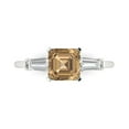 thumbnail image 1 of Clara Pucci 14K White Gold 1.62ct Champagne Three-Stone Ring for Women, 1 of 7
