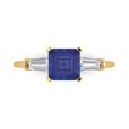thumbnail image 1 of 1.62 ctw 3 Stone Anniversary Ring for Women | Square Emerald Cut Simulated Tanzanite | Hyperallergenic Solid 18K Yellow Gold, 1 of 5