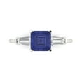 thumbnail image 1 of 1.62 ct Square Emerald Cut Simulated Tanzanite Three-Stone Engagement Ring for Women in 18K White Gold, 1 of 5