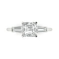thumbnail image 1 of 1.62 ctw 3 Stone Anniversary Ring for Women | Square Emerald Cut White Sapphire | Hyperallergenic Solid 14K White Gold, 1 of 5