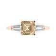 thumbnail image 1 of Clara Pucci 14K Rose Gold Solid Gold YellowMoissanite Three-Stone Anniversary Ring for Women - 1.62 cttw Square Emerald Cut, 1 of 7