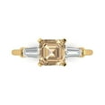thumbnail image 1 of 1.62 ctw 3 Stone Anniversary Ring for Women | Square Emerald Cut Yellow Moissanite | Hyperallergenic Solid 18K Yellow Gold, 1 of 5