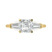 Three-Stone Engagement Ring for Women - 1.62ct Moissanite in 18K Yellow Gold Promise Ring