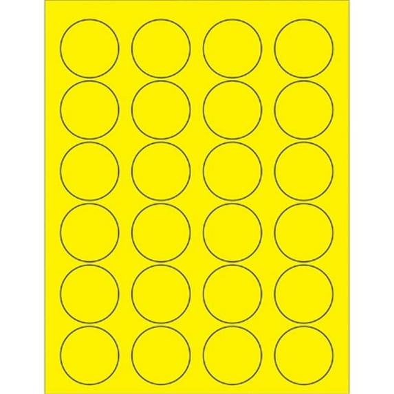 1.63 in. Fluorescent Yellow Circle Laser Labels