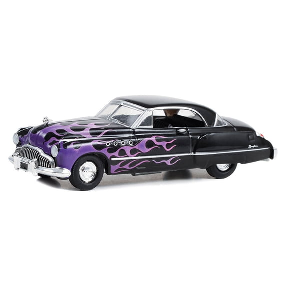 1/64 1949 Buick Roadmaster Hardtop, Black with Flames, Hobby Exclusive GLT30432
