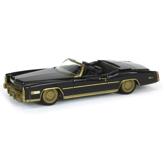 1/64 1976 Cadillac Eldorado Convertible Black Gold California Lowriders 63070-F