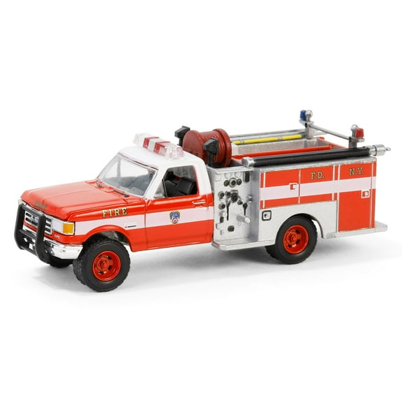 1/64 1987 F-350 Mini Pumper Fire Truck, FDNY, Greenlight Hobby 30502