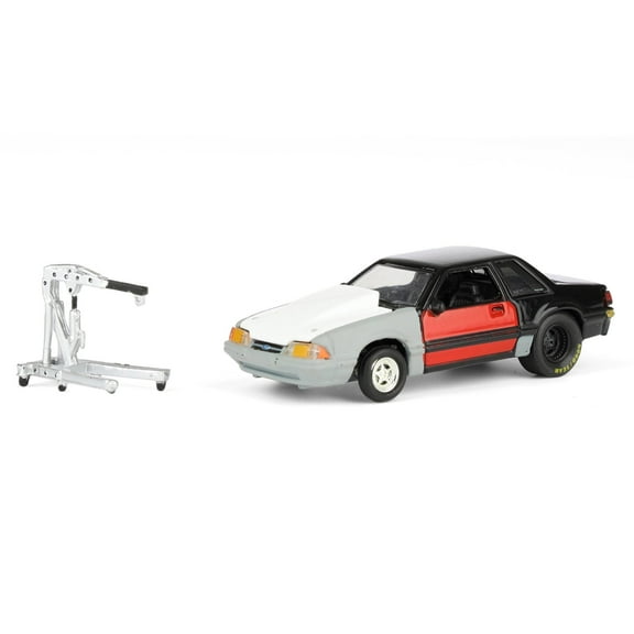 1/64 1987 Ford Mustang LX Project Car Black & Gray w Red Door LP Diecast 51536-B