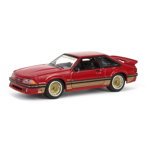 1/64 1988 Ford Mustang SLN w/ Gold Decals & Rims RED Greenlight LE /1536 51530-A