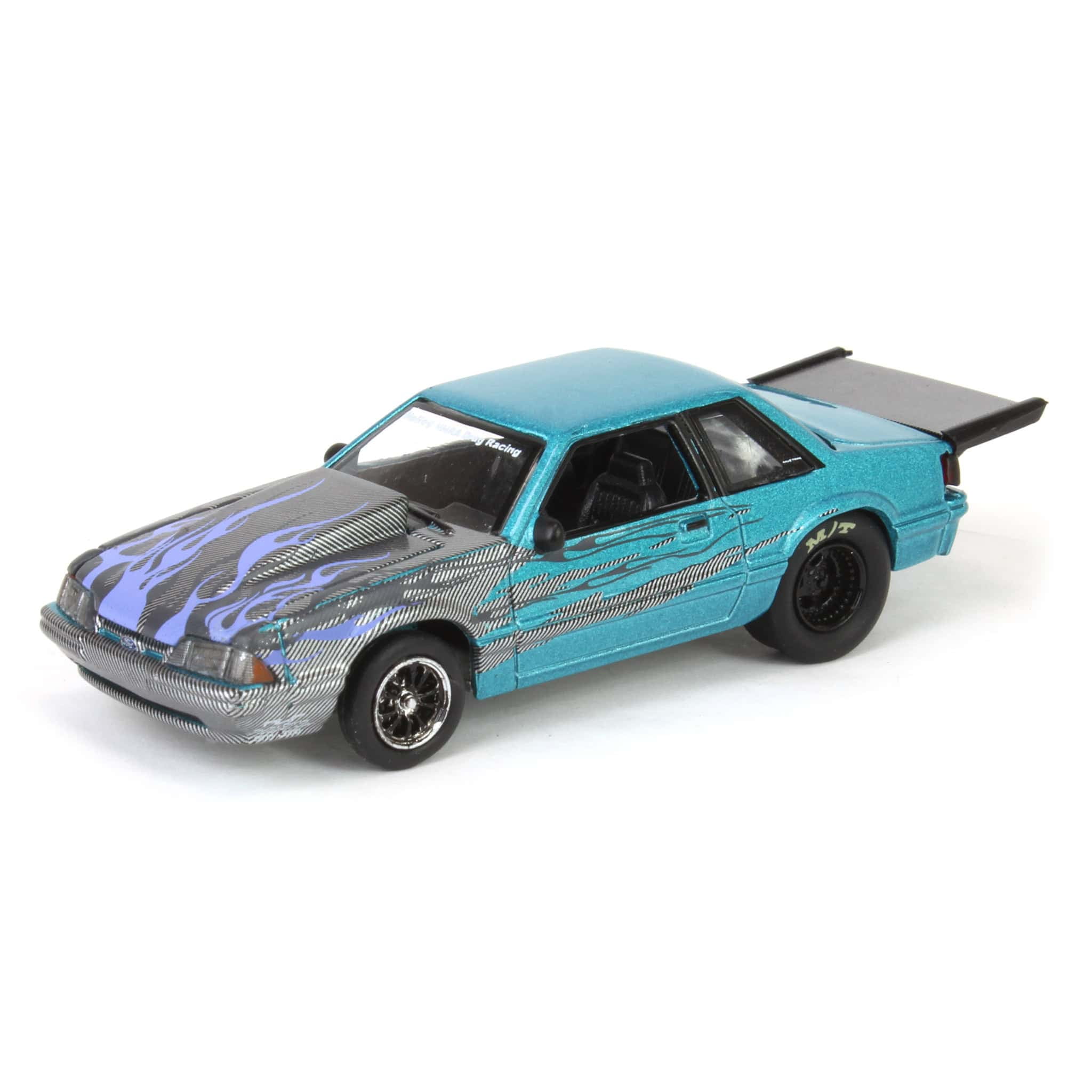 1/64 1990 Ford Mustang Fox Body Drag Car with Custom Paint Job