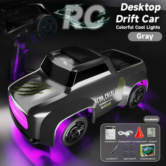 1:64 2.4GHz High Speed Drift RC Car,4WD Mini Remote Control Cars,with LED Lights Electric Toy Mini GTR Racing Model Boy Girl Kids Gift