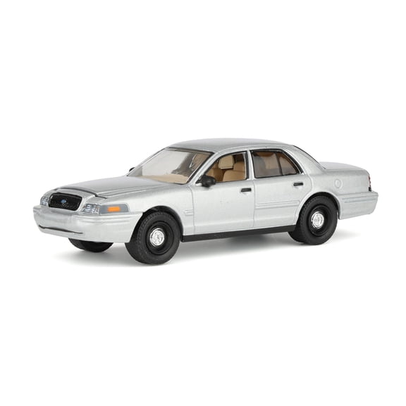 1/64 2005 Ford Crown Victoria Ex-Cop Car, Silver, Rick's Auto Sales Series 2 by GreenLight Collectibles, 51666-F