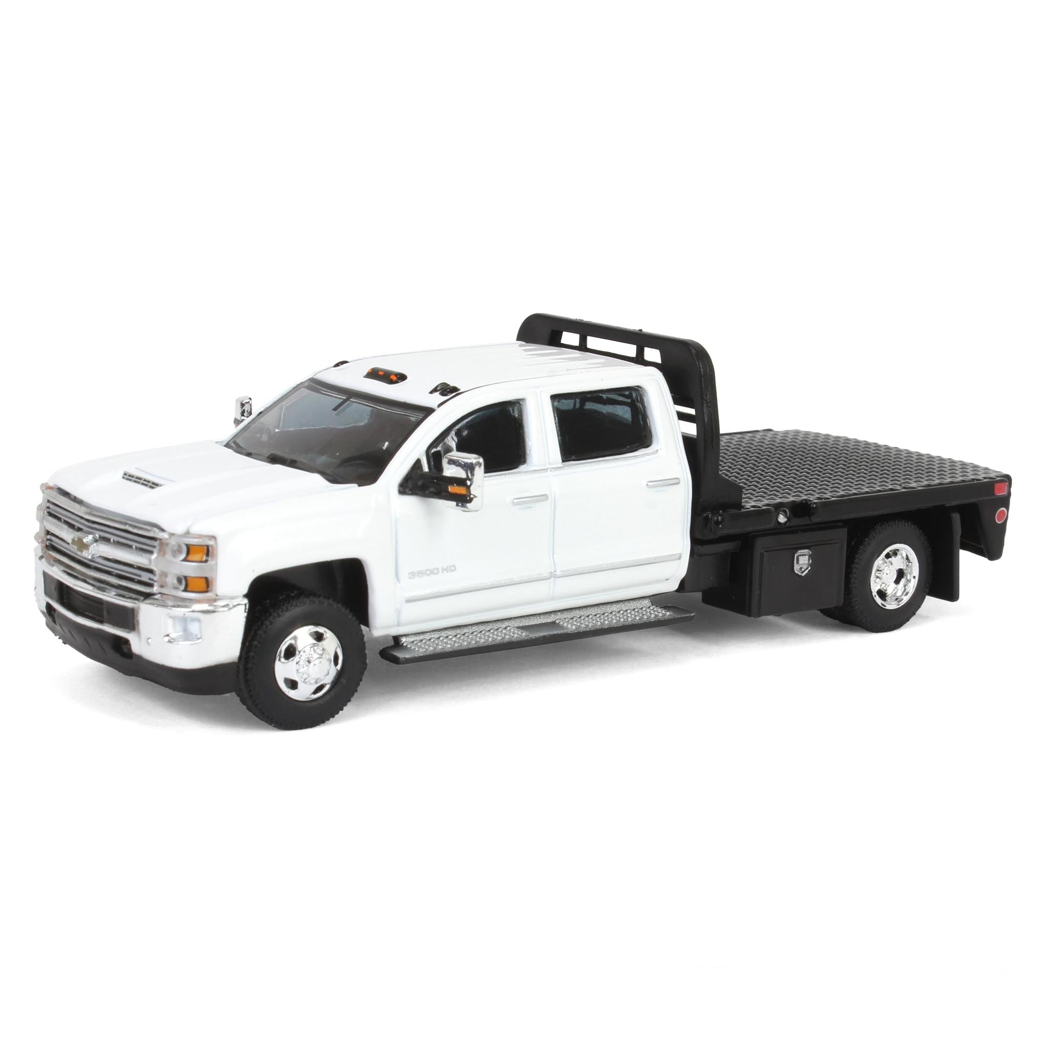 1/64 2016 Silverado 3500 Flatbed Dually Truck White Exclusive ...