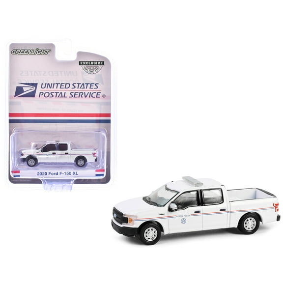 2020 Ford F-150 XL Pickup Truck "United States Postal Service (USPS) Postal Police" White with Red and Blue Stripes "Hobby Exclusive" Series 1/64 Diecast Model Car by Greenlight
