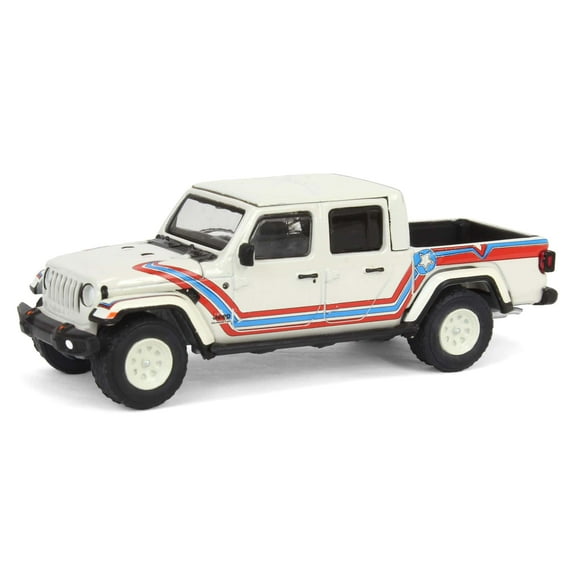 2021 Jeep Gladiator Truck "Super Jeep Tribute" White w/Red & Blue "Hobby Exclusive" Series 1/64 Diecast Model Car by Greenlight