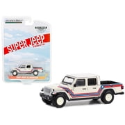 2021 Jeep Gladiator Pickup Truck "Super Jeep Tribute" White with Red and Blue Stripes "Hobby Exclusive" Series 1 64 Diecast Model Car by Greenlight