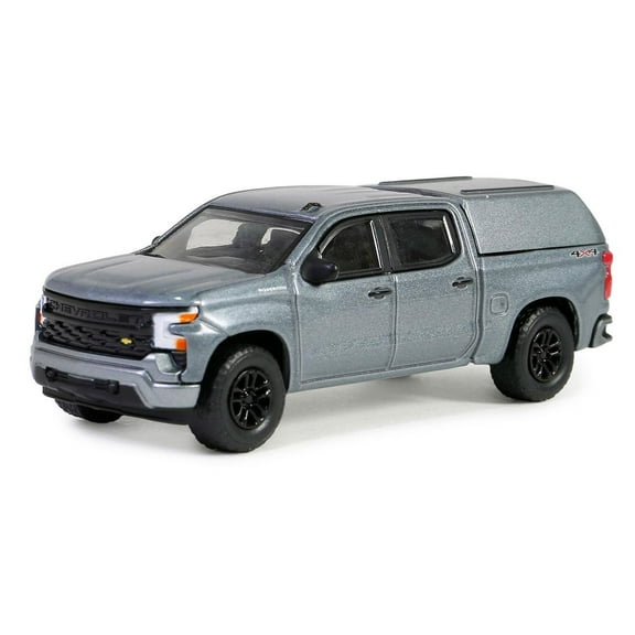 1/64 2023 Chevrolet Silverado 1500 w/ Camper Shell Gray Blue Collar 13 35280-F