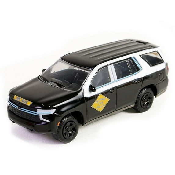 2023 Chevrolet Tahoe Police Pursuit Vehicle Black and White "Hobby Exclusive" Series 1/64 Diecast Model Car by Greenlight