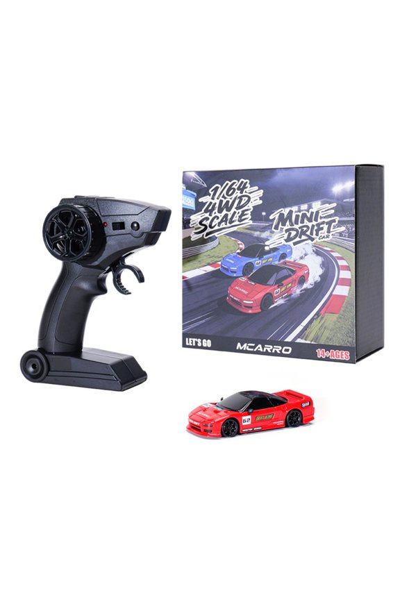 1:64 4WD Mini RC Drift Car, 2.4GHz High-Speed Remote Control Racing Car with LED Lights, Semi-Proportional Throttle and Steering, Ideal Gift for Teens and Adults