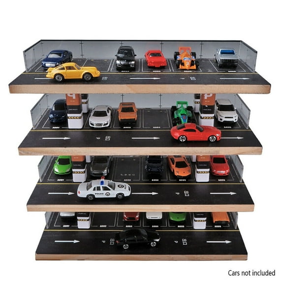 1:64 Acrylic Diorama Parking Lot Model Mini Vehicle Garage Model Collection Gift