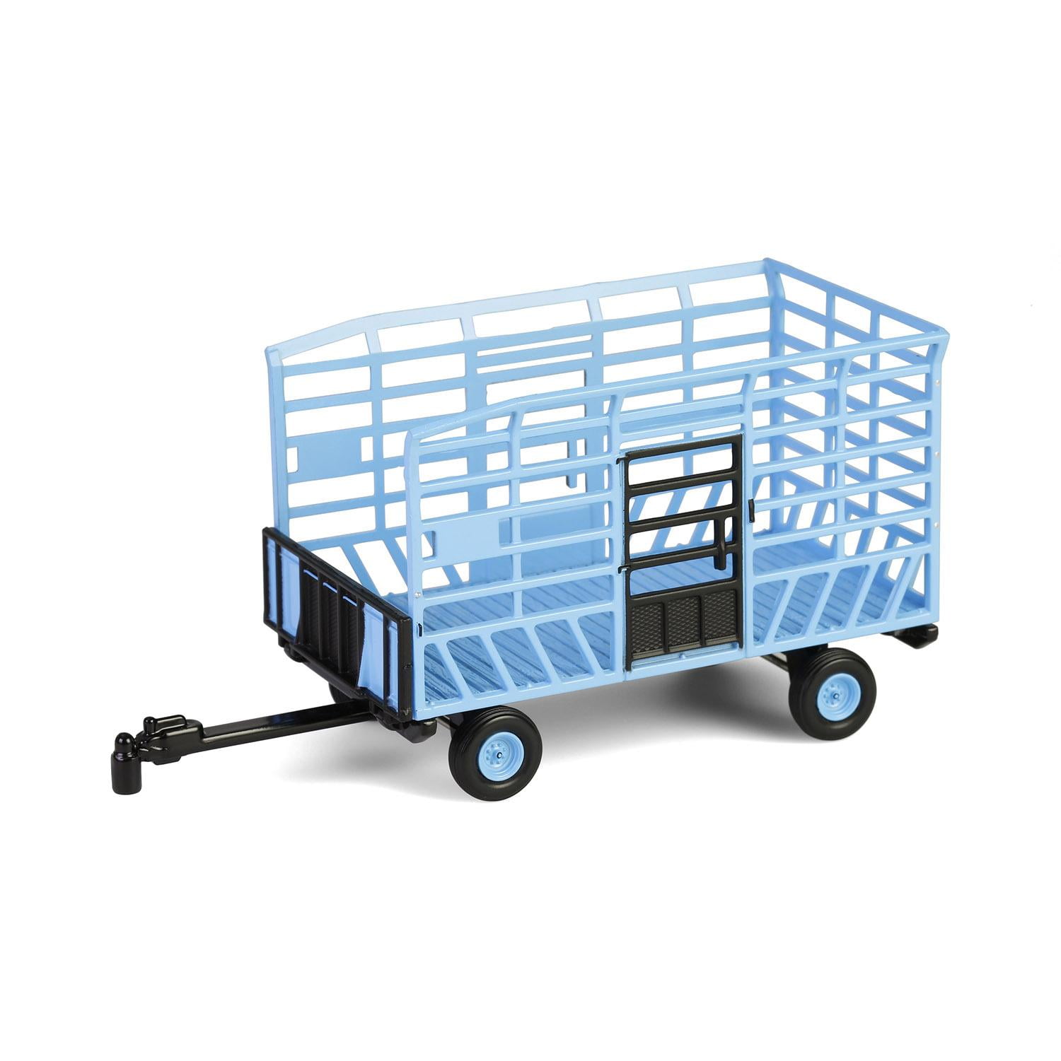 Light Blue Diecast Bale Throw Wagon 1:64 Scale