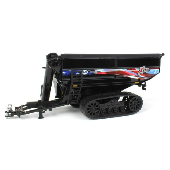J&M 1112 X-Tended Reach Patriotic Grain Cart with Tracks Black 1/64 Diecast Model by SpecCast