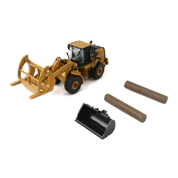 1/64 CAT 950M Wheel Loader with Log Fork, Bucket & Logs by Diecast Masters 84681CS