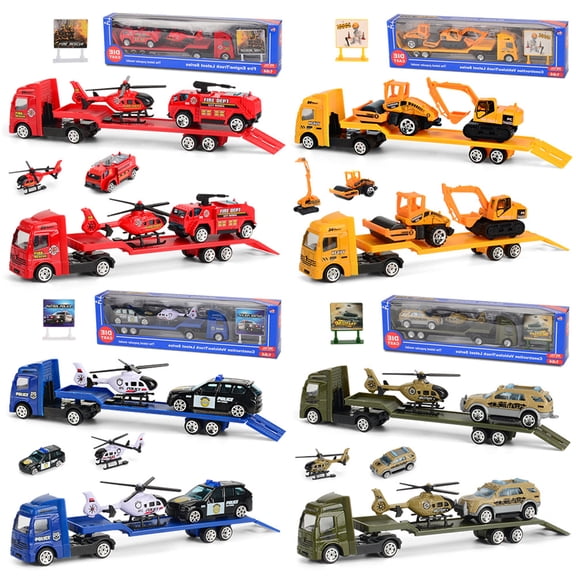 1:64 Car Model Engineering Car Toys Toddler Transport Car Construction--Fire Engine