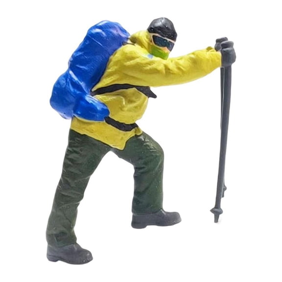 1/64 Climbing Human Figures, Mountaineering Human Figures Miniature Human Model Yellow and Blue