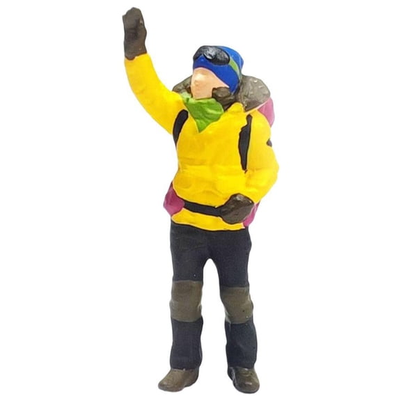 1/64 Climbing Human Figures, Mountaineering Human Figures Miniature Human Model for Dollhouse Sand Table DIY Scene Layout Decoration , Yellow