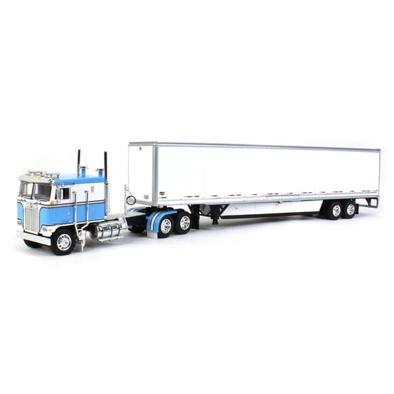 1/64 DCP Blue Kenworth K-100 110 FT Cab with Wabash Duraplate Dryvan by First Gear 60-0901