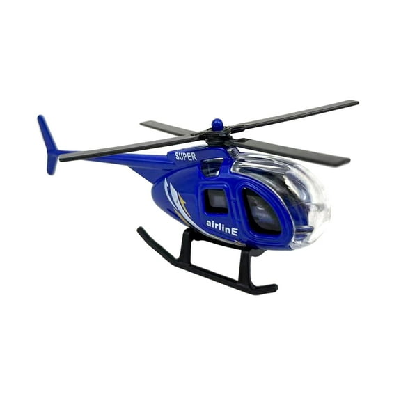 1/64 Diecast Alloy Helicopter for Kids Children Ornament Collections Aircraft blue