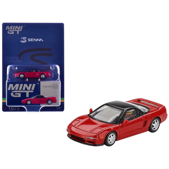 1/64 Diecast Model Car 1989 Honda NS-X Prototype "Ayrton Senna - Midship Sports" Red with Black Top and Driver Figure Limited Edition by Mini GT