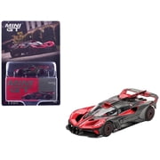 1/64 Diecast Model Car Bugatti Bolide Red and Carbon Fiber Limited Edition by Mini GT